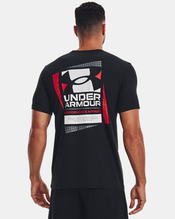 Men's UA Multicolor Box Logo Short Sleeve, Black, pdpMainDesktop image number 1
